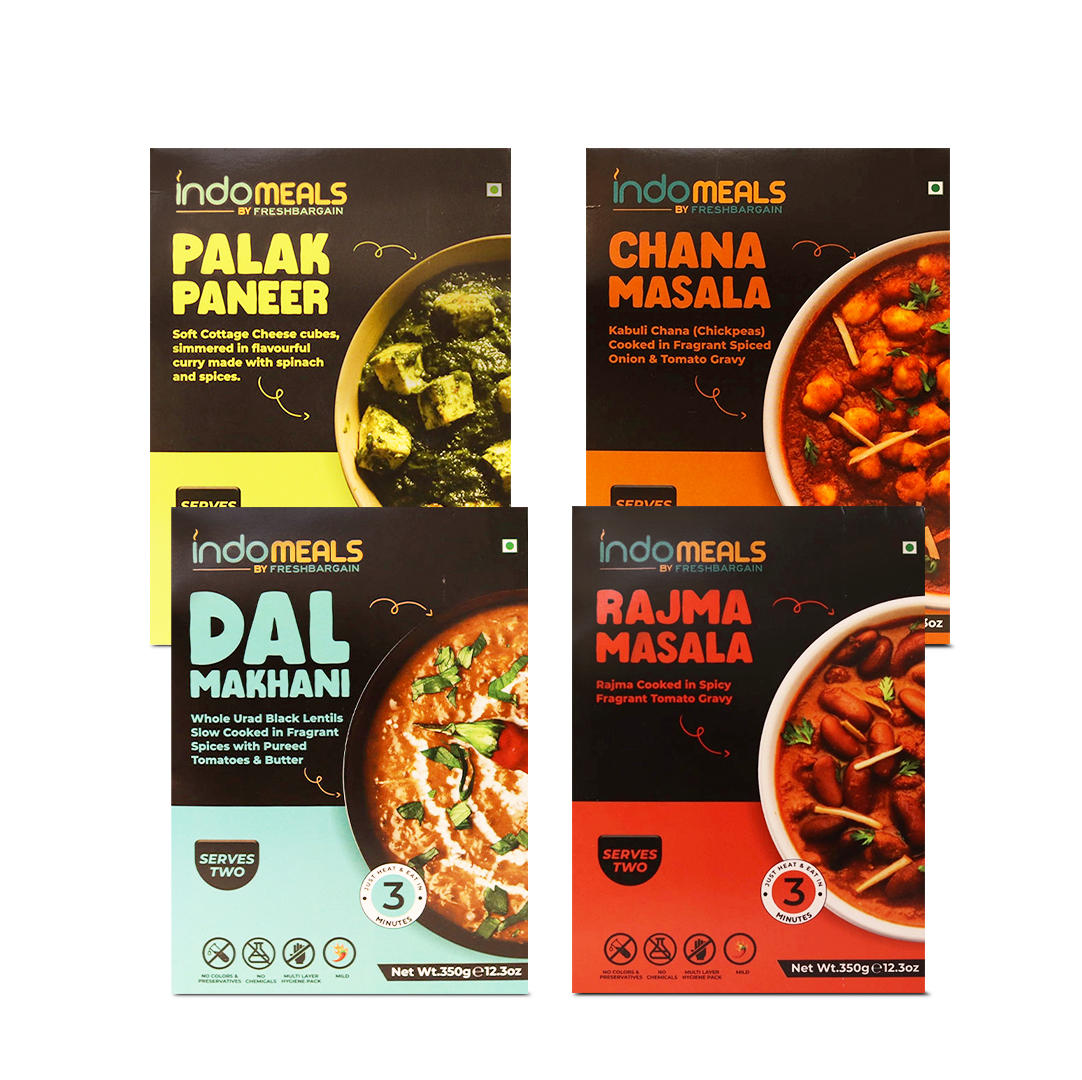 Rajma Masala + Dal Makhani + Palak Paneer+ Chana Masala
