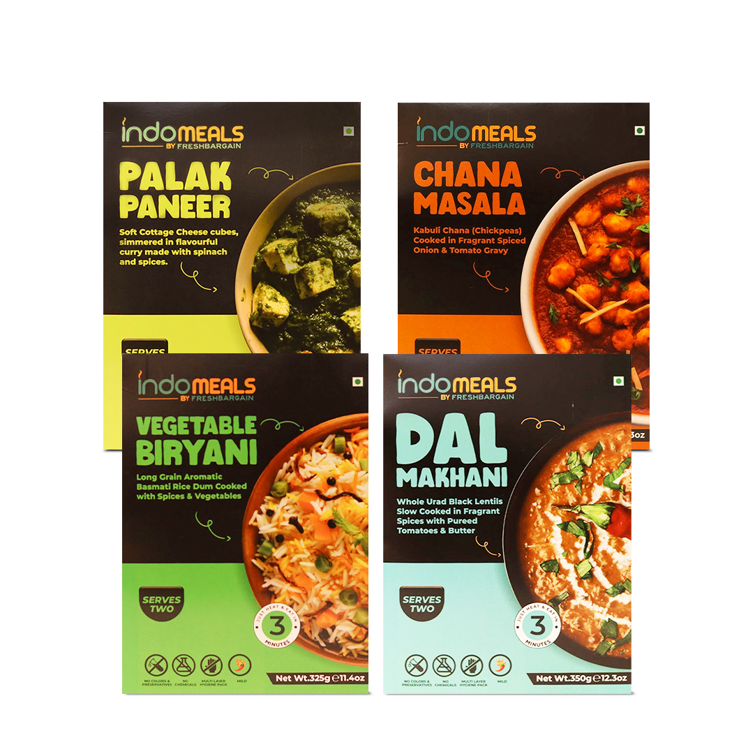 Palak Paneer + Dal Makhani + Vegetable Biryani + Chana Masala