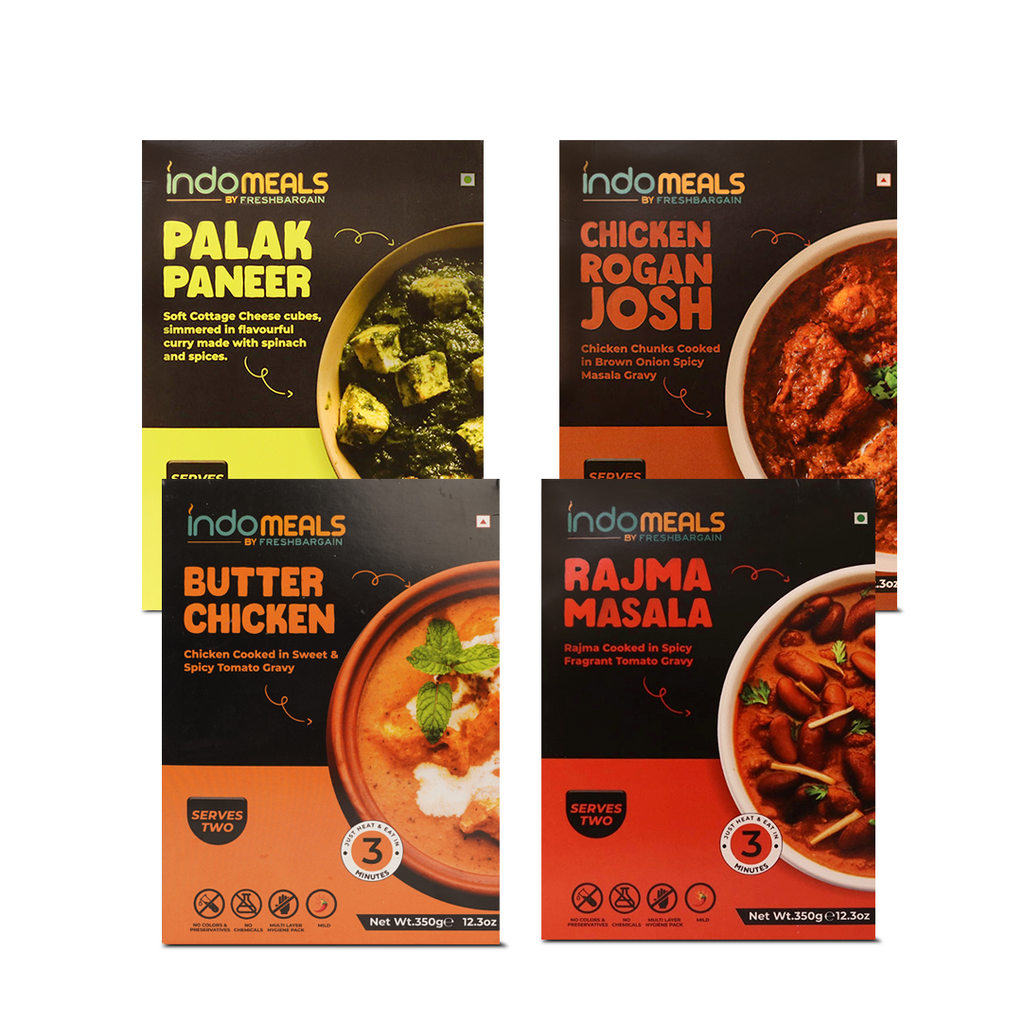 Butter Chicken + Palak Paneer + Chicken Rogan Josh + Rajma Masala ...