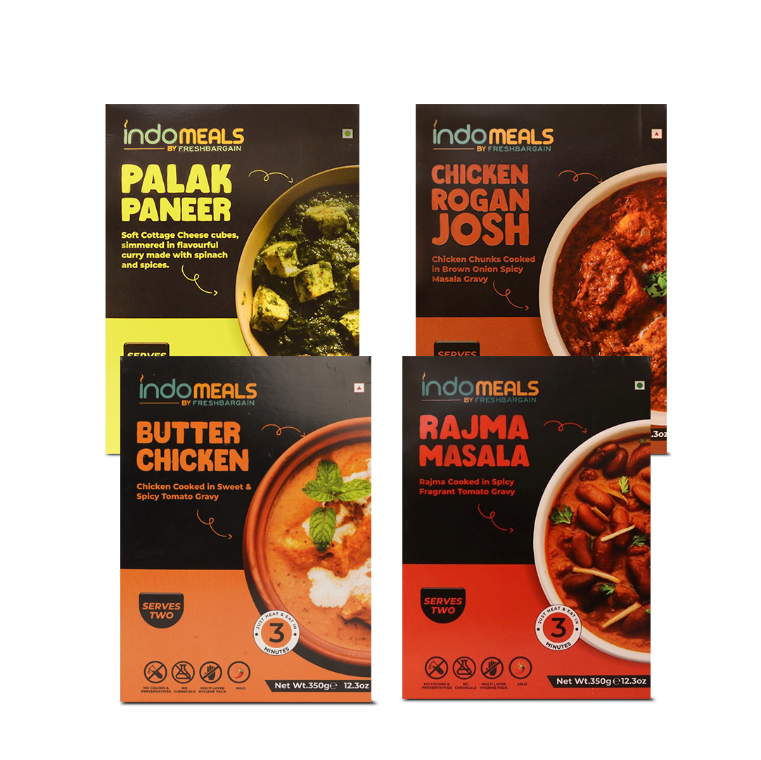 Rajma Masala + Palak Paneer + Chicken Rogan Josh + Butter Chicken